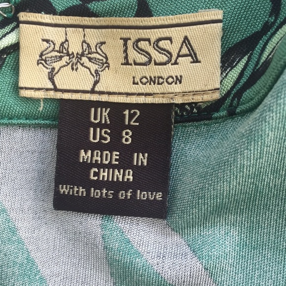 Issa London Geometric Print V-Neck Knit Dress Sz 8 - Picture 6 of 7